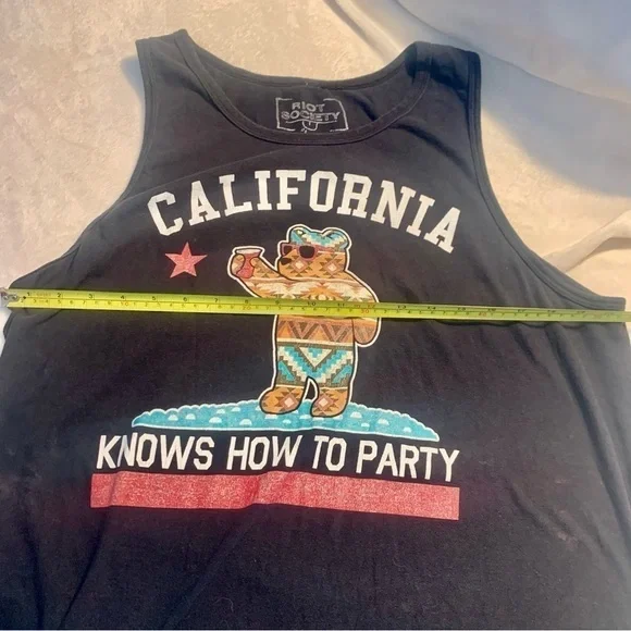 Vintage California Tank XL 100% Cotton Black Southwest Design Riot Society - Picture 12 of 14